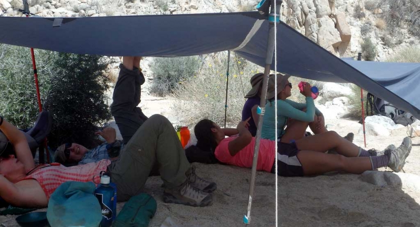 backpacking camp for teens in joshua tree